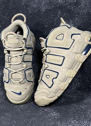 Бежеві високі кросівки nike air more uptempo limestone