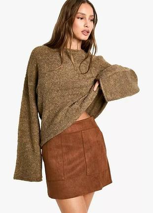 Нова міні спідниця з штучної замші boohoo boutique