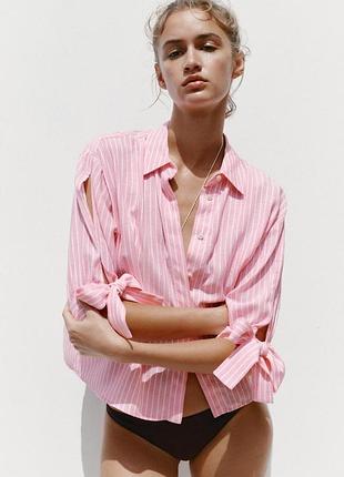 Лляна сорочка, блуза zara, нова колекція, розмір l