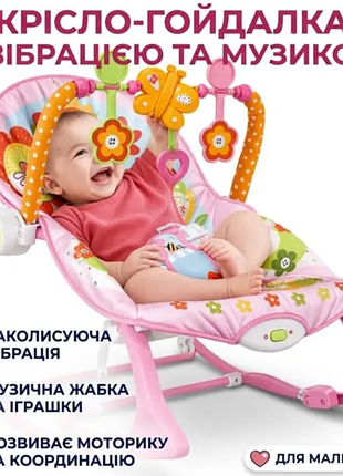 Шезлонг-качалка 2 в 1 с музыкой и игрушками (до 18 кг) x-643/шезлонг-люлька для новорожденных с регулировкой
является оплата приодержания без предоплаты