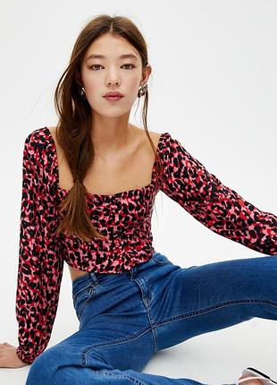 Зухвала блуза-топ pull&bear з леопардовим принтом