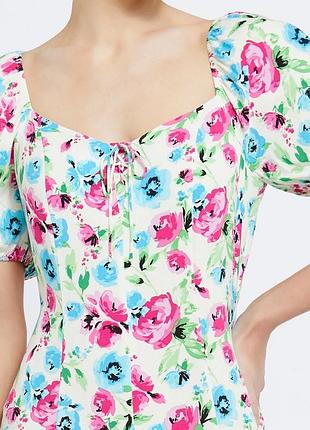 Натуральное платье в цветочный принт dunnes вискоза