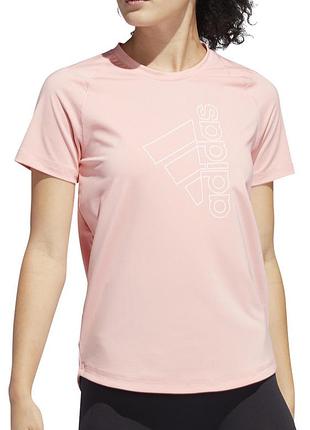 Жіноча спортивна футболка adidas wmns badge of sport, коралова м