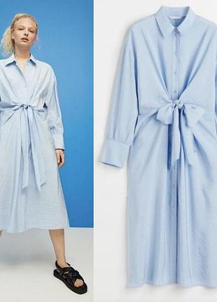Платье рубашка с завязками спереди h&m