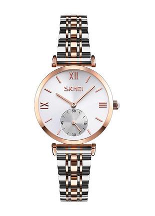 Skmei 9198trgsi-s rose gold-silver lady stopped