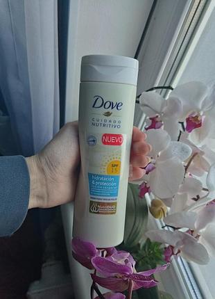 Лосьйон для тіла dove
зволожувальний та захисний з spf15 для всіх типів шкіри поживний догляд