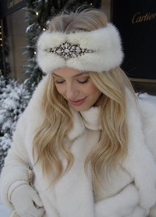 Меховая повязка miss selfridge, муфта