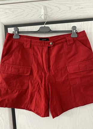 Красные хлопковые короткие шорты 48-50 р