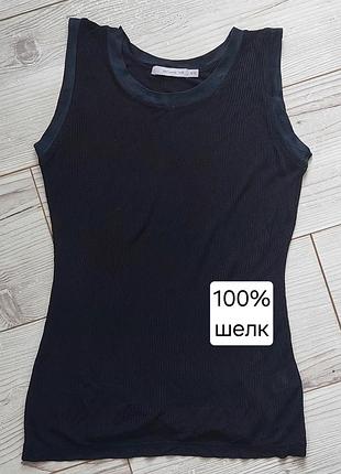 100% шовк, базова шовкова майка в дрібний рубчик, термобілизна