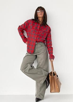 Жіноча картата сорочка oversize