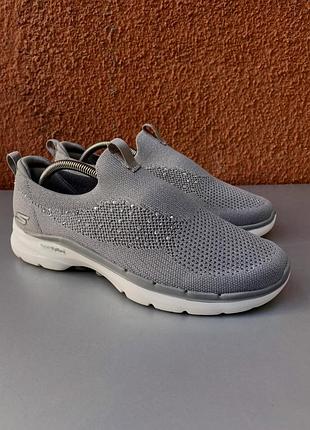Оригінальні жіночі кросівки сліпони skechers 40 розмір 25.5 см сірого кольору