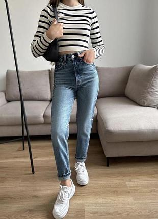 Джинси мом mom slim comfort zara 32 сині голубі нова колекція