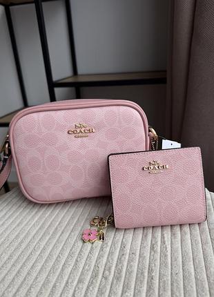 Сумка  coach 💛 сумка жіноча coach jamie camera bag in signature canva gold/brown