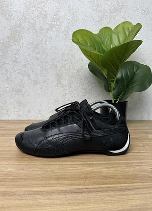 Шкіряні чоловічі кросівки puma чорні розмір 40