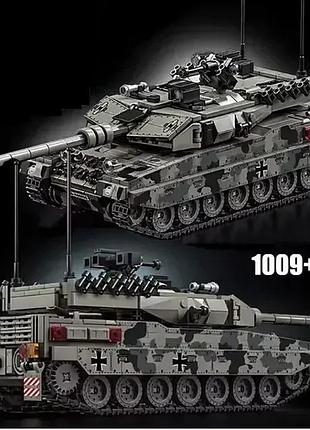 Конструктор танк леопард 34см на 1009 деталей leopard 2а7 - рухома башня пушка гусля