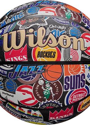 М'яч баскетбольний wilson nba all team retro basketball розмір 7 композитна шкіра оригінал (wz4028501xb7)