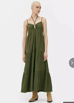 Шикарное летнее длинное платье на бретелях, летнее макси сарафан от primark xs-s.
