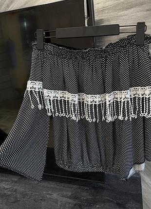 Жіночий топ блуза сорочка в горошок