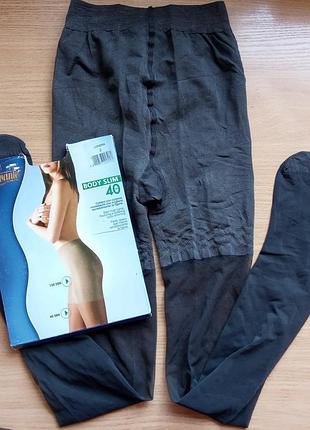 Эластичные колготки 2, 3 р. 40 den levante body slim nero londra naturel матовые