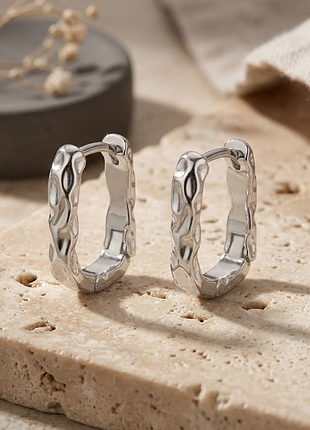 Сережки у стилі мінімалізм нержавіюча сталь stainless steel