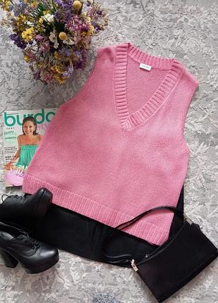Жіночий в'язаний жилет gerry weber розмір l рожевий
