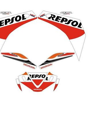 Наклейки мотоцикл бак пластик honda cbr сбр на мотоцикл хонда цбр репсол repsol 125