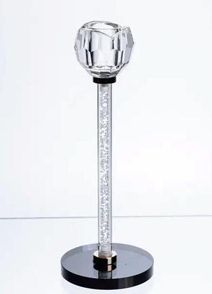 Стеклянный подсвечник crystal pillar 22см на стол высокий декоративный hp-7-26