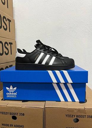 Кроссовки adidas superstar black white