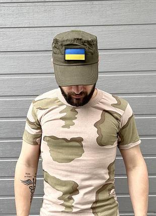 Патриотическая кепка intruder унисекс хаки с липучкой и флагом uа