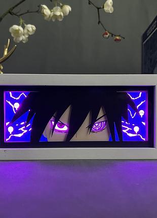 Многослойный ночник лампа аниме naruto светильник uchiha sasuke саске учиха наруто боруто rgb