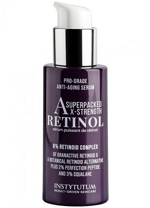Instytutum superpacked x-strength retinol serum, антивікова сироватка з ретиноїдами, проти зморшок, оновлення шкіри, батч код оригінальності:4410036