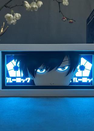 Многослойный ночник лампа аниме синяя тюрьма blue lock светильник rin itoshi блю лок рин итоши rgb