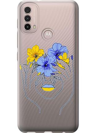 Чехол силиконовый патриотический на телефон motorola e40 девушка v4 "5276u-2660-58250"