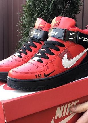 Nike air force чорні з червоним