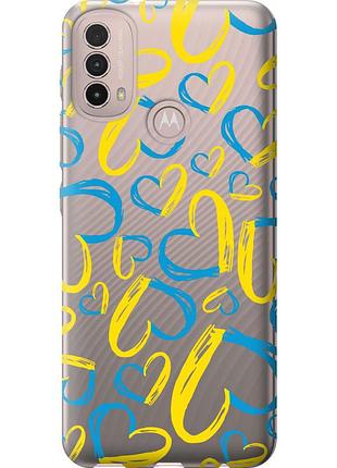 Чехол силиконовый патриотический на телефон motorola e40 сердца ua "5292u-2660-58250"