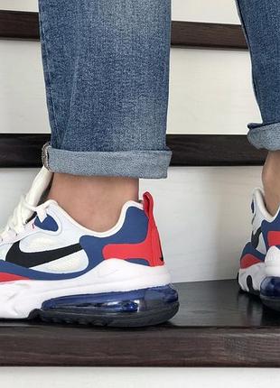 Nike air max 270 react білі із синімчервоні 4