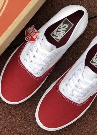Vans білі з червоним