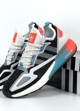 Adidas zx 2k boost 2.0 білі з чорнимпомаранчеві