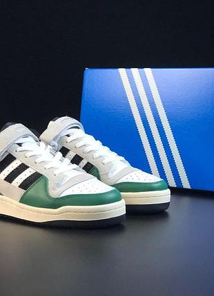 Adidas forum low сірі з білимзелені