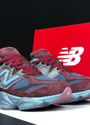 New balance 9060 бордові з блакитним