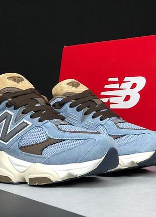 New balance 9060 блакитні з коричневим