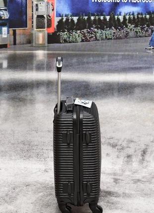 Чорний дорожній чемодан полікарбонат abs fly ручна поклажа poland10 фото