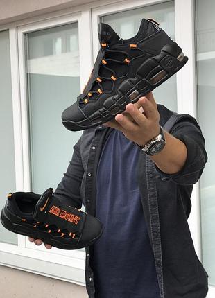 Nike air more money  чорні з помаранчевим