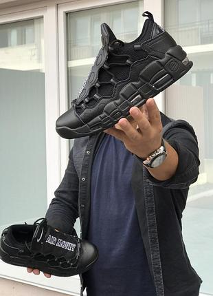 Nike air more money чорні ( шкіра )