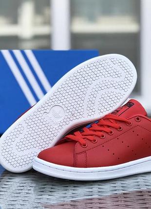 Adidas stan smith  червоні з білим