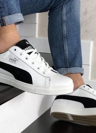 Puma suede білі з чорним