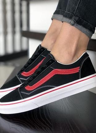 Vans чорні з червоним