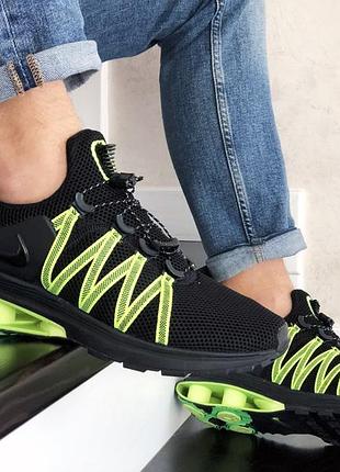 Nike shox gravity чорні із салатовим