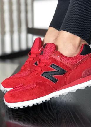 New balance 574 червоні з чорним