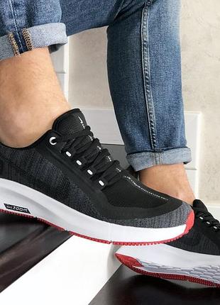 Nike run utility сірі з білимчервоні
